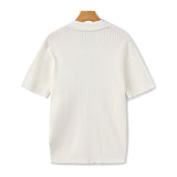 Polo Maille Côtelée à Col Ouvert