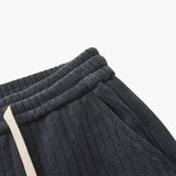 Pantalon Large Texturé à Cordon Contrasté