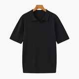 Polo Maille Côtelée à Col Ouvert