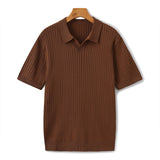 Polo Maille Côtelée à Col Ouvert