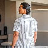 Chemise Rayée à Col Officier