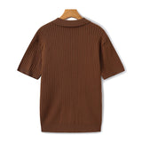 Polo Maille Côtelée à Col Ouvert
