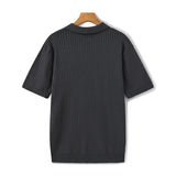 Polo Maille Côtelée à Col Ouvert