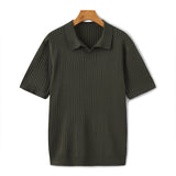 Polo Maille Côtelée à Col Ouvert