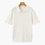 Polo Maille Côtelée à Col Ouvert