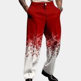 Pantalon Habillé Dégradé Flocons Graphiques