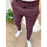 Pantalon Texturé Fuselé à Coupe Ajustée