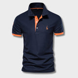 Polo Homme Contrasté à Manches Courtes