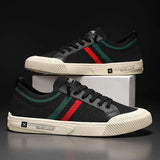 Baskets homme minimalistes à rayures rétro