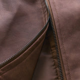 Blouson biker homme en cuir ajusté zippé