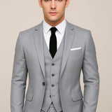 Costume trois-pièces homme coupe slim, veste croisée simple