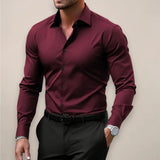 Chemise Homme Ajustée à Manches Longues
