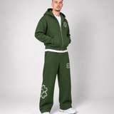Ensemble de Survêtement Floral Premium – Sweat à Capuche Zippé & Pantalon Large
