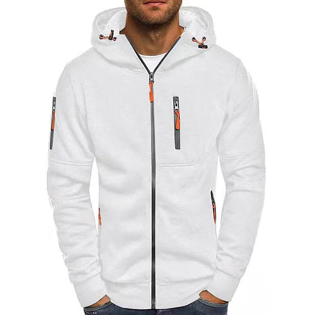 Sweat à Capuche Zippé à Col Montant