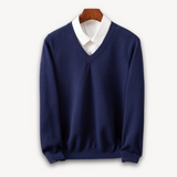 Pull Homme Col V en Maille Fine