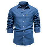 Chemise en Denim à Poche Poitrine