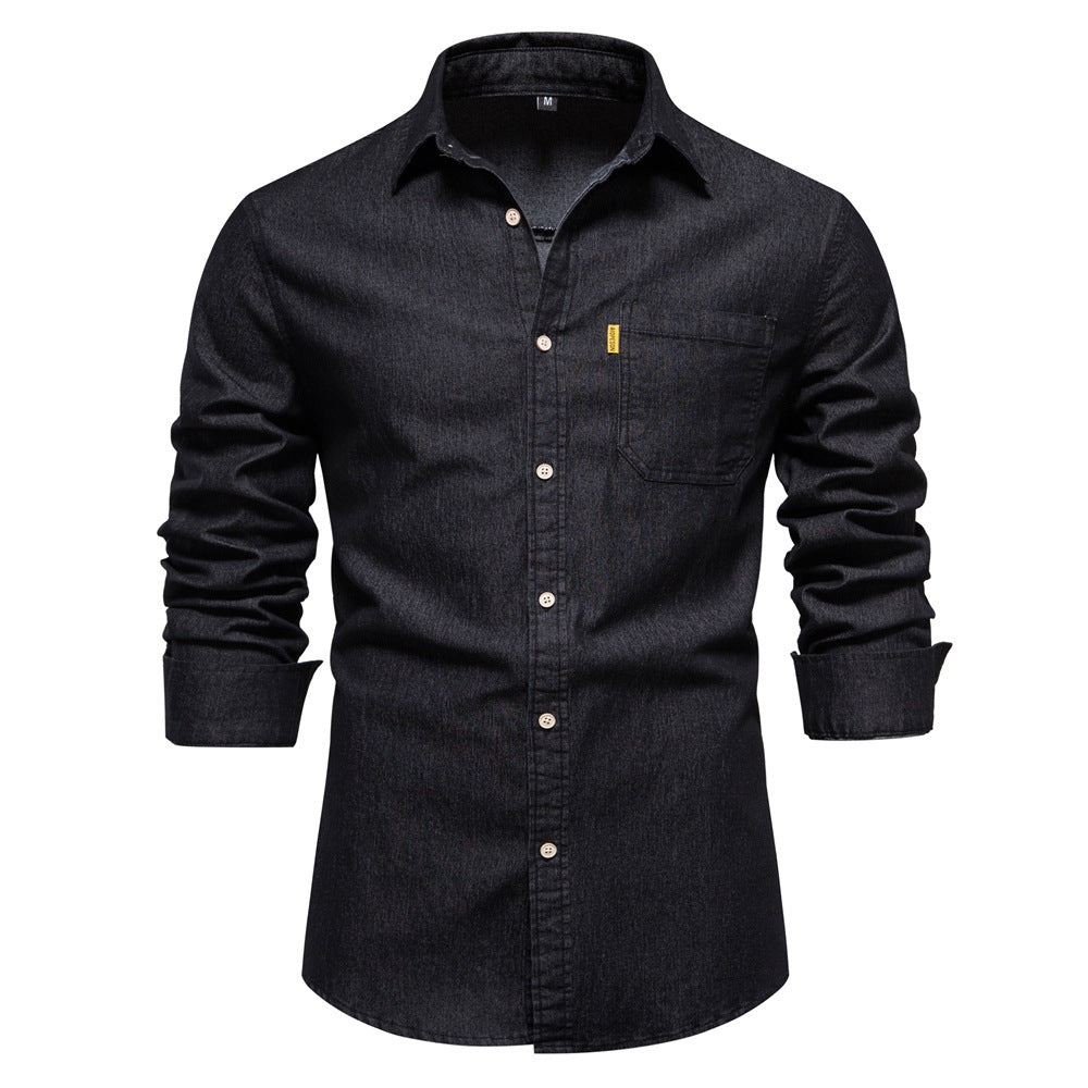 Chemise en Denim à Poche Poitrine