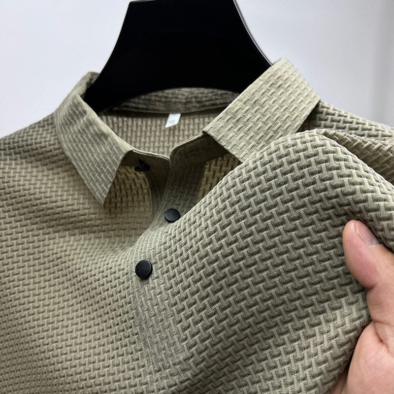 Polo Maille Texturée à Col Classique