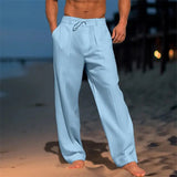 Pantalon Ample À Cordon Léger Blanc Homme