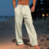 Pantalon Ample À Cordon Léger Blanc Homme