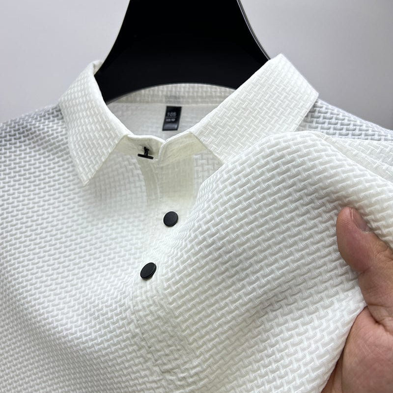 Polo Maille Texturée à Col Classique
