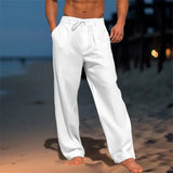 Pantalon Ample À Cordon Léger Blanc Homme