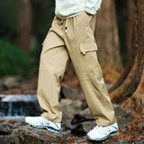Pantalon Cargo Ample Outdoor à Taille Élastique