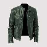 Veste Homme en Similicuir à Col Montant