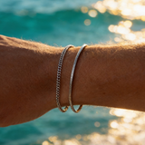 Lot de 2 bracelets chaîne fine ajustables pour homme