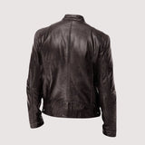 Veste Homme en Similicuir à Col Montant