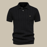Polo Homme Côtelé à Manches Courtes