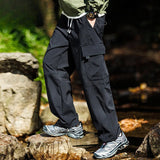 Pantalon Cargo Ample Outdoor à Taille Élastique