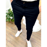 Pantalon Texturé Fuselé à Coupe Ajustée