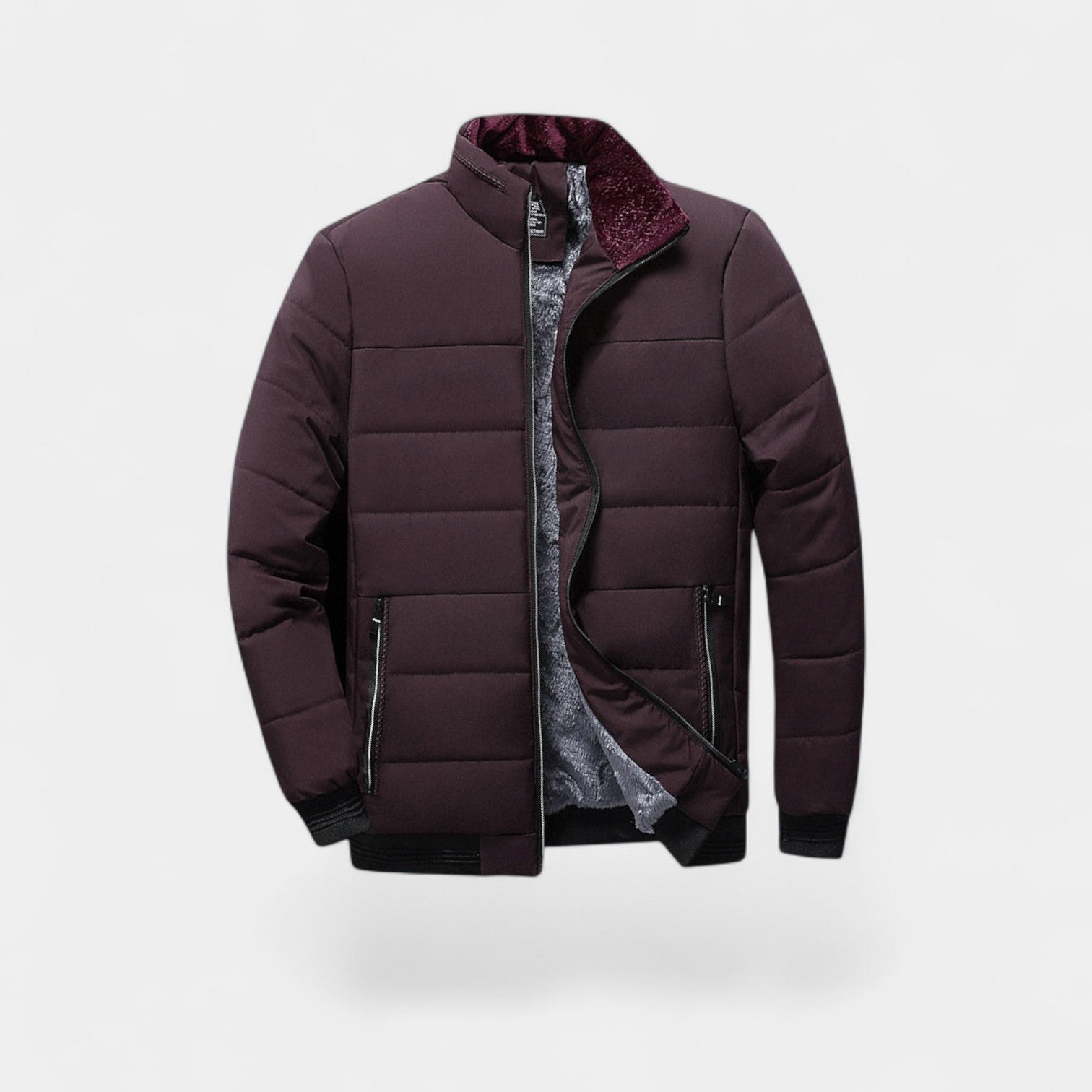 Doudoune homme coton hiver – Col montant doublé fourrure