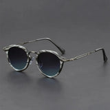 Lunettes de soleil rondes homme acétate et métal