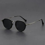 Lunettes de soleil rondes homme acétate et métal
