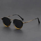 Lunettes de soleil rondes homme acétate et métal