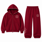 Ensemble de Survêtement Floral Premium – Sweat à Capuche Zippé & Pantalon Large
