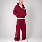 Ensemble de Survêtement Floral Premium – Sweat à Capuche Zippé & Pantalon Large