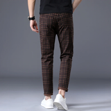 Pantalon à Carreaux Fuselé Style Contemporain