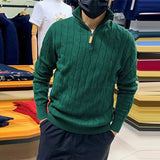 Pull Torsadé à Col Montant Zippé
