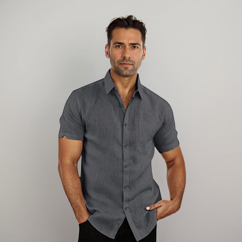 Chemise Ajustée à Manches Courtes