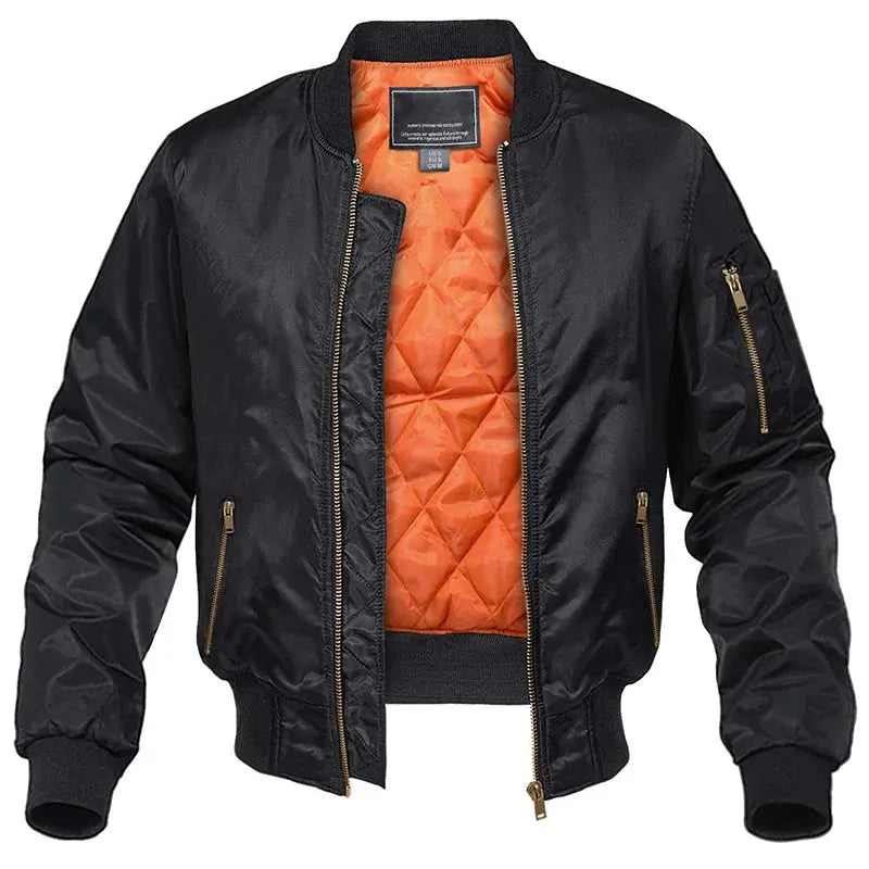 Blouson aviateur homme matelassé à bords côtes