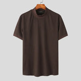 T-shirt Homme Côtelé à Col Montant