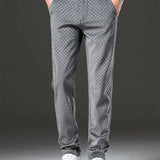 Pantalon Texturé à Motif Géométrique Discret