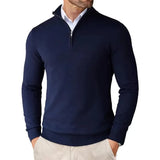 Pull Col Montant Zippé Coupe Épurée