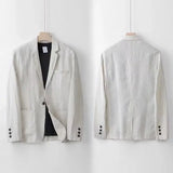 Costume deux-pièces homme en lin et coton