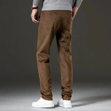 Pantalon Texturé à Motif Géométrique Discret
