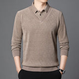 Pull Effet Superposé à Col Polo Intégré