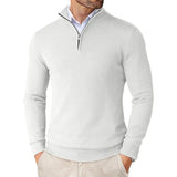 Pull Col Montant Zippé Coupe Épurée